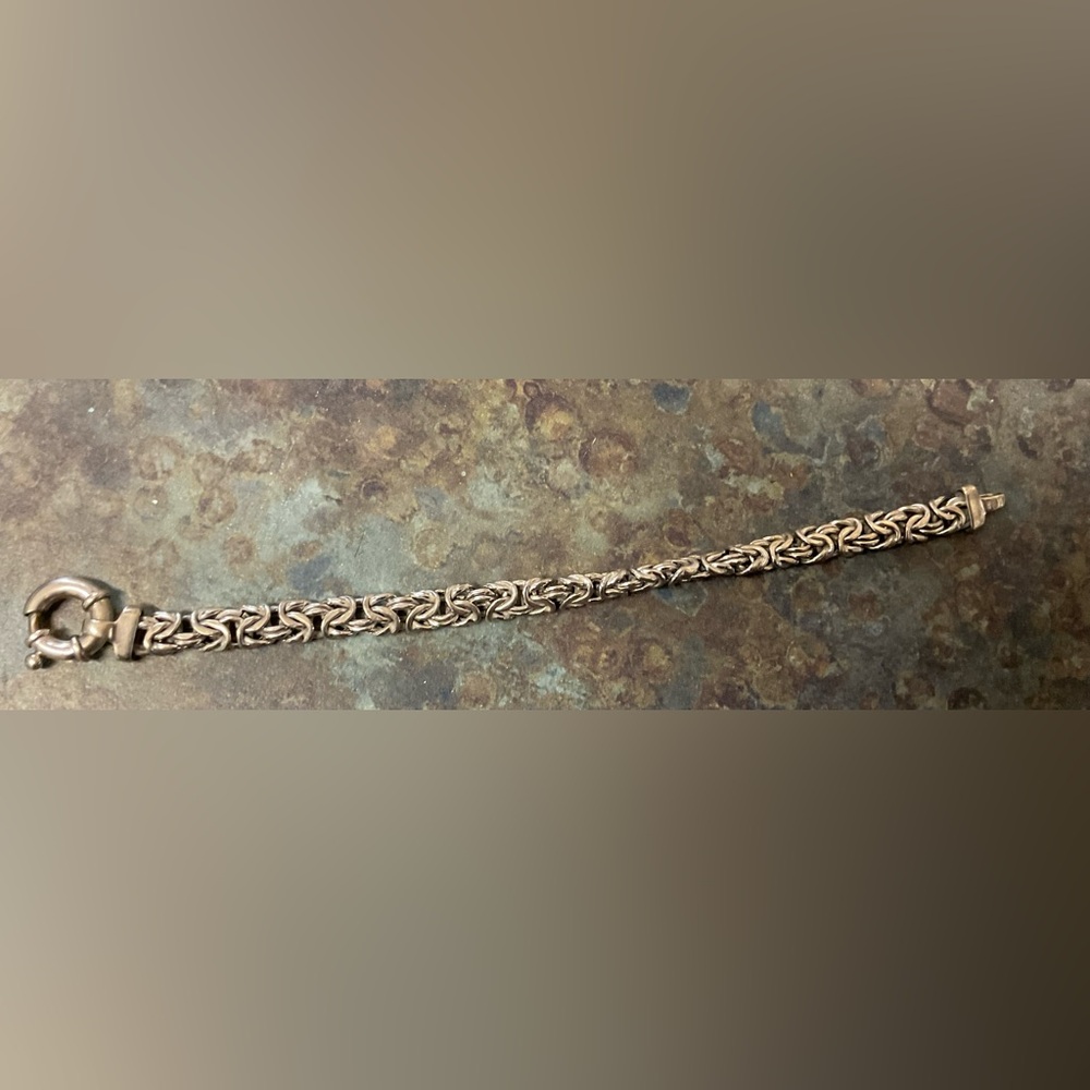 Sterling Silver byzantine Round Link Bracelet - Women's Jewelry